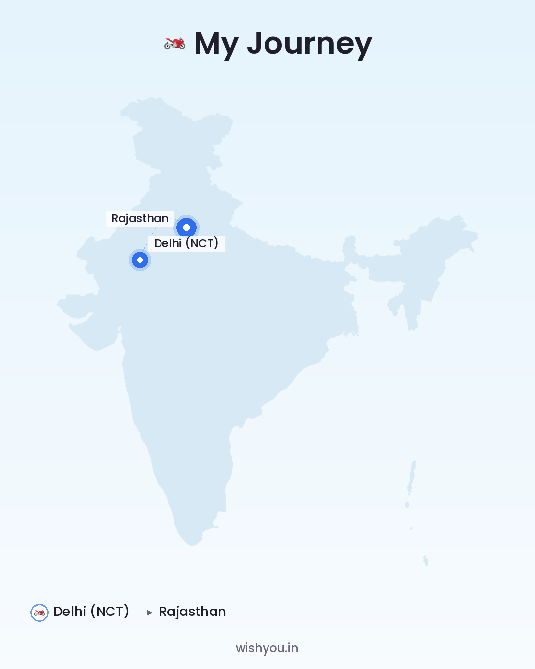 Sample trip poster: Delhi to Rajasthan route