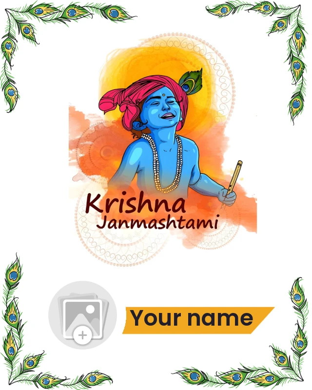 Blessings of Lord Krishna — Janmashtami Poster template