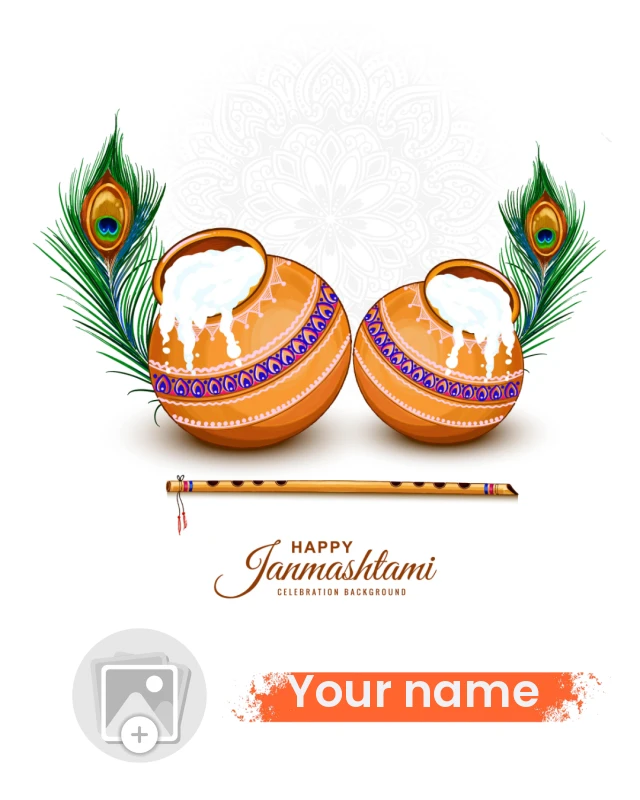Divine Love, Eternal Krishna — Janmashtami Poster template