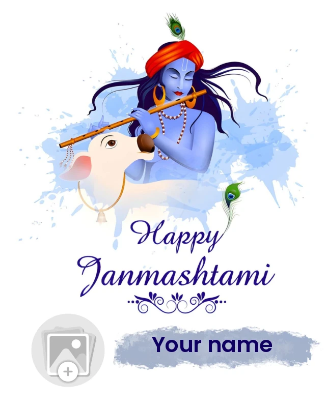 From Mathura to Every Heart — Janmashtami Poster template