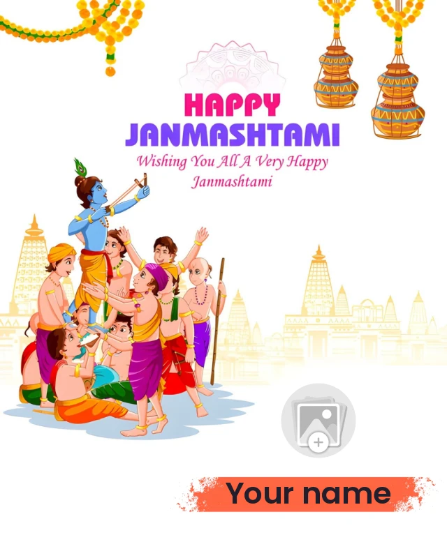 Krishna’s Divine Leela — Janmashtami Poster template
