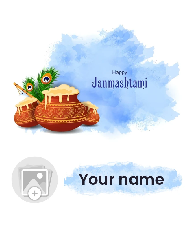 Let the Bells of Vrindavan Ring — Janmashtami Poster template