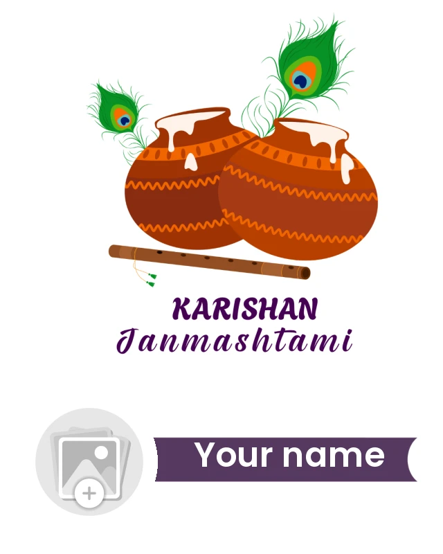 The Divine Arrival of Krishna — Janmashtami Poster template