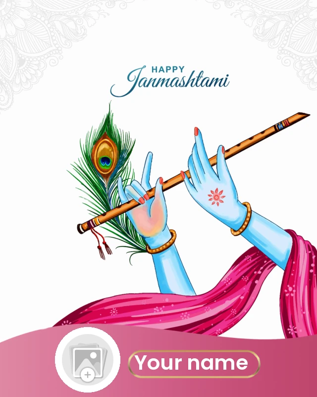 The Divine Birth of Lord Krishna — Janmashtami Poster template