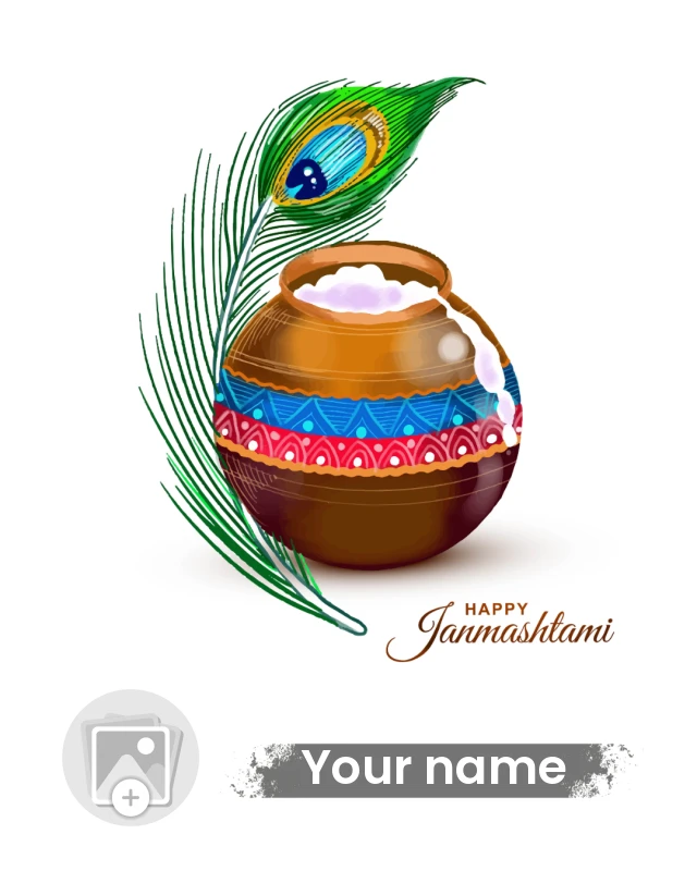 Welcome Little Krishna — Janmashtami Poster template