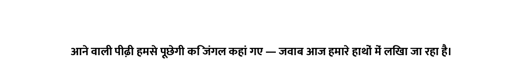 आने वाली पीढ़ी हमसे पूछेगी कि जंगल कहां गए — जवाब आज हमारे हाथों में लिखा जा रहा है।