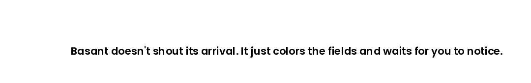 Basant doesn't shout its arrival. It just colors the fields and waits for you to notice.