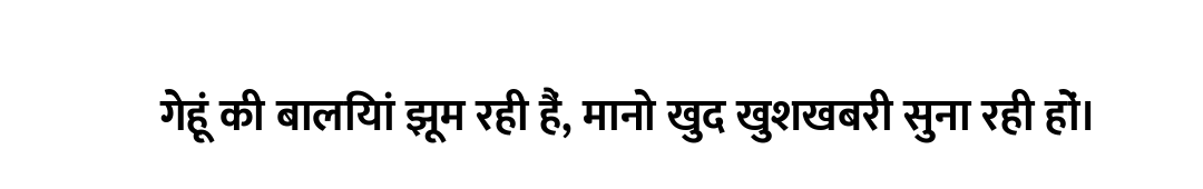 गेहूं की बालियां झूम रही हैं, मानो खुद खुशखबरी सुना रही हों।