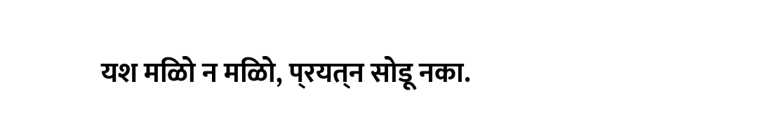 यश मिळो न मिळो, प्रयत्न सोडू नका.